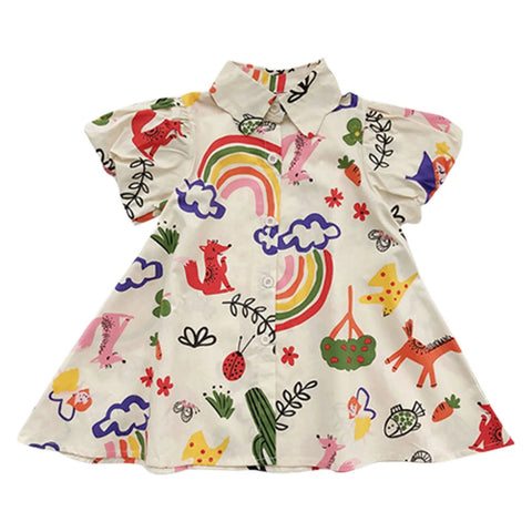 Children's Summer Printed Short Sleeve Dress - EveryWares