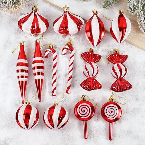 Christmas Candy Cane Balls Ornaments - EveryWares