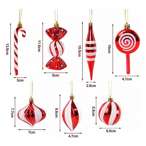 Christmas Candy Cane Balls Ornaments - EveryWares