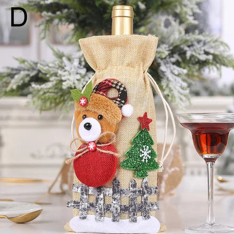 Christmas Wine Bottle Covers Bag Bottle Cover Sleeve Merry Christmas New Year Table Decorations - EveryWares