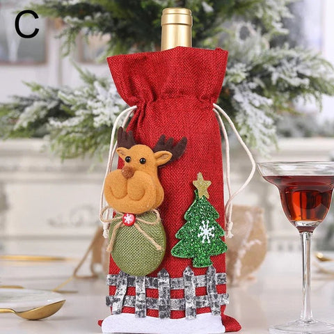 Christmas Wine Bottle Covers Bag Bottle Cover Sleeve Merry Christmas New Year Table Decorations - EveryWares