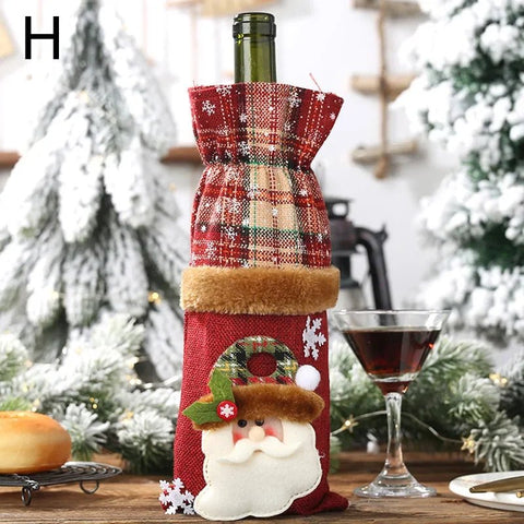 Christmas Wine Bottle Covers Bag Bottle Cover Sleeve Merry Christmas New Year Table Decorations - EveryWares