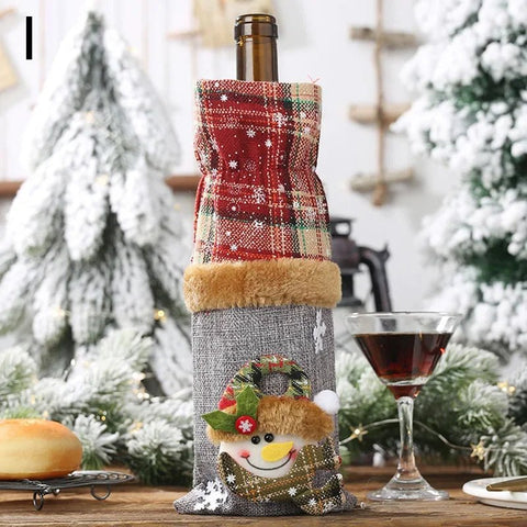 Christmas Wine Bottle Covers Bag Bottle Cover Sleeve Merry Christmas New Year Table Decorations - EveryWares