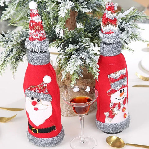 Christmas Wine Bottle Covers Bag Bottle Cover Sleeve Merry Christmas New Year Table Decorations - EveryWares