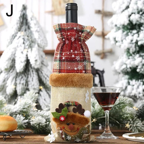 Christmas Wine Bottle Covers Bag Bottle Cover Sleeve Merry Christmas New Year Table Decorations - EveryWares