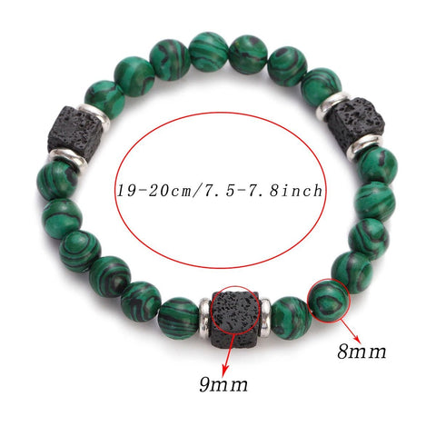 Classic Malachite Bracelets Jewelry Healing Lava Bracelets Diabetes Relief - EveryWares