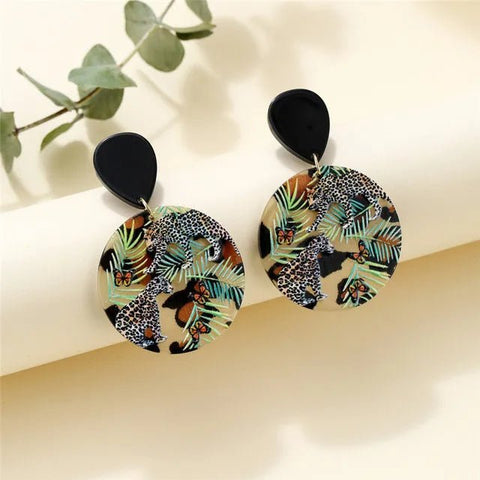 Colorful Acrylic Resin Earrings, Hand Painted - EveryWares