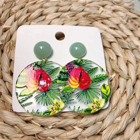 Colorful Acrylic Resin Earrings, Hand Painted - EveryWares