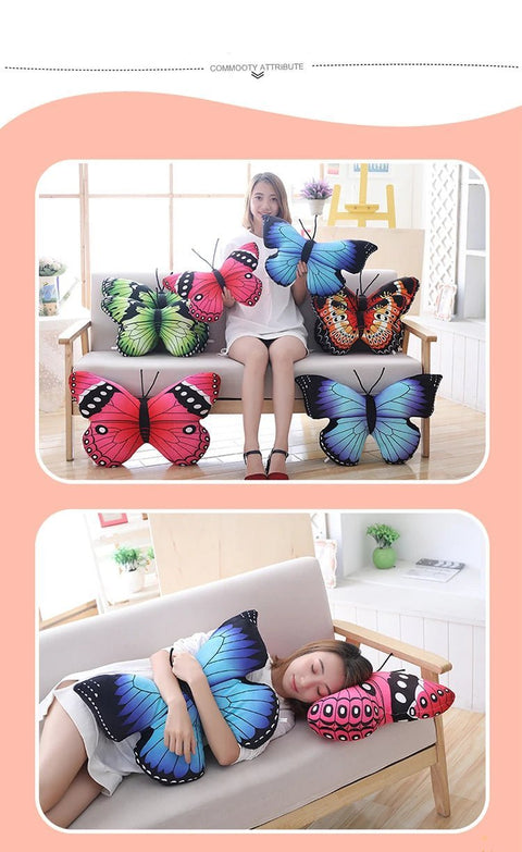 Colorful Butterfly Plush Pillow Stuffed Lifelike - EveryWares