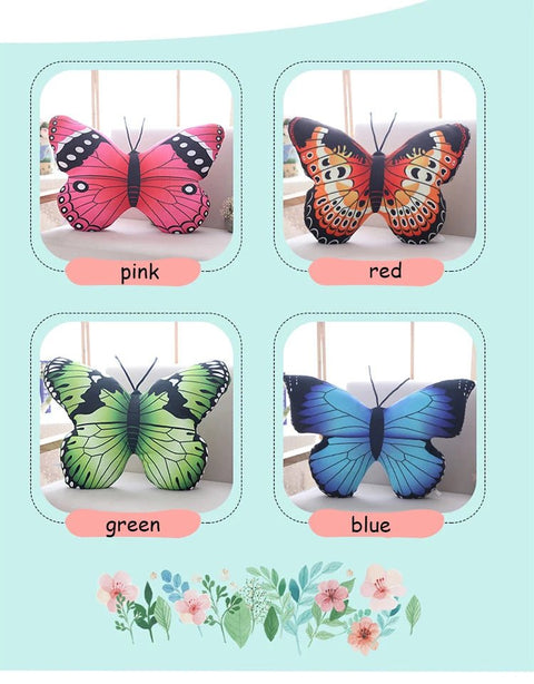 Colorful Butterfly Plush Pillow Stuffed Lifelike - EveryWares