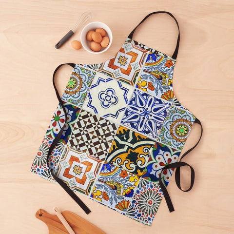 Colorful Portuguese Tile Apron kitchen Waterproof - EveryWares