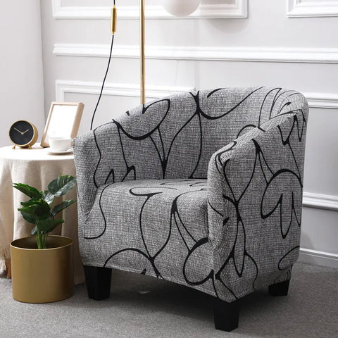 Cover Armchair Geometric Printed Small Sofa Covers - EveryWares