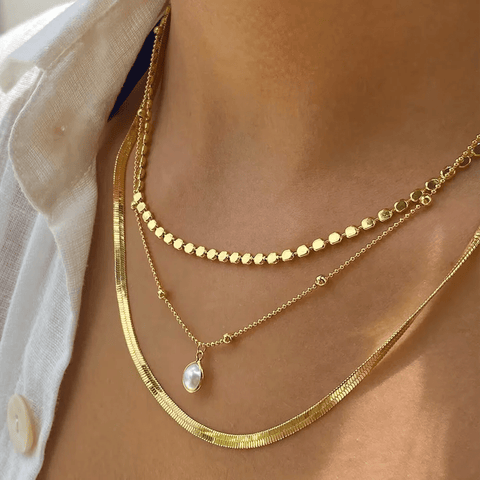 Crystal Geometry Star Moon Lock Necklaces Chokers - EveryWares