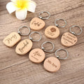 Custom Engraved names Wood Key Chain - EveryWares