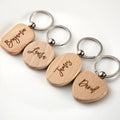 Custom Engraved names Wood Key Chain - EveryWares