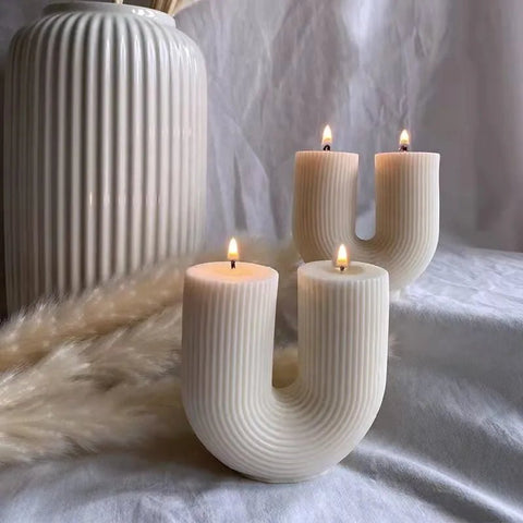 Decorative Candle U - Shaped Geometric Scented - EveryWares