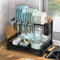 Dish Drying Rack with Drip Tray Kitchen Organizer Tableware Drainboard - EveryWares