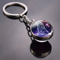 Double Side Glass Ball Pendant Keychain 12 Zodiac Signs - EveryWares