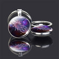 Double Side Glass Ball Pendant Keychain 12 Zodiac Signs - EveryWares