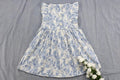 Dress in Cotton in Shades of Blue Floral Sleeveless - EveryWares