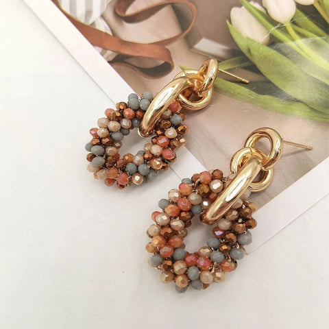 Drop Earrings Ear Handmade Crystal Beads Earrings - EveryWares