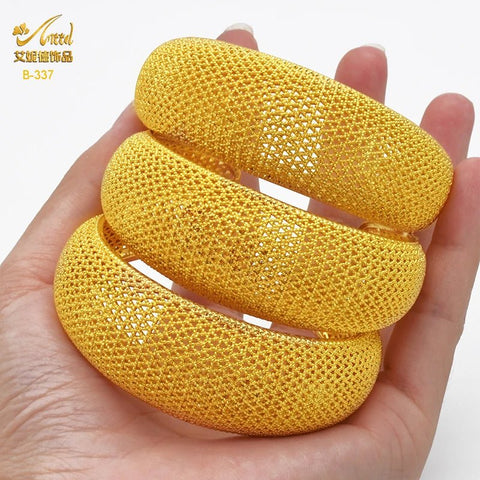 Dubai 24k Golden Cuff Bangles African Luxury - EveryWares