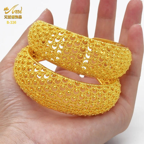 Dubai 24k Golden Cuff Bangles African Luxury - EveryWares