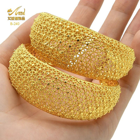 Dubai 24k Golden Cuff Bangles African Luxury - EveryWares