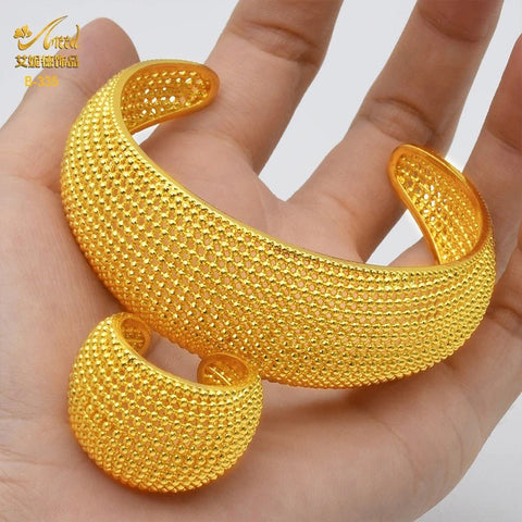 Dubai 24k Golden Cuff Bangles African Luxury - EveryWares