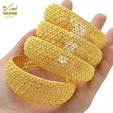 Dubai 24k Golden Cuff Bangles African Luxury - EveryWares