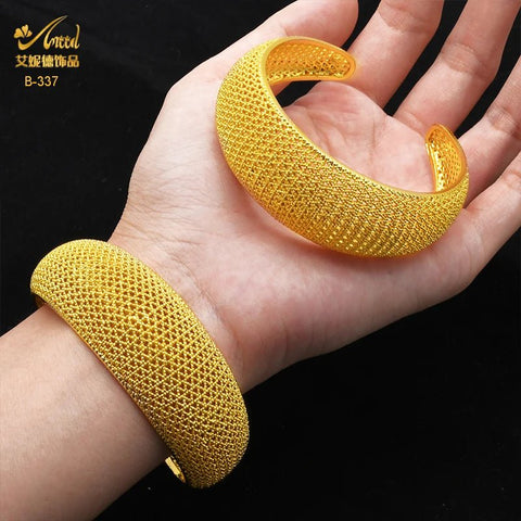 Dubai 24k Golden Cuff Bangles African Luxury - EveryWares