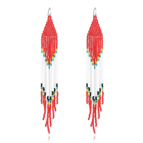 Earring Ethnic Handmade Seed Beads Long Earrings - EveryWares