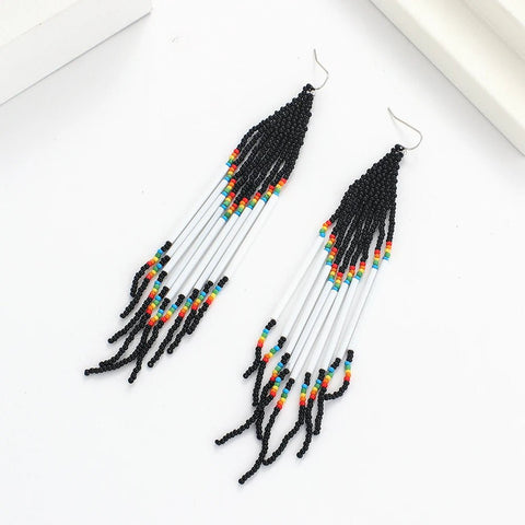 Earring Ethnic Handmade Seed Beads Long Earrings - EveryWares