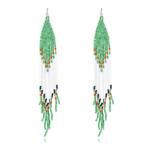 Earring Ethnic Handmade Seed Beads Long Earrings - EveryWares