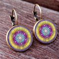 Earring Flower of Life Chakra Spiritual Pendant Magic Hexagram - EveryWares