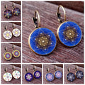 Earring Flower of Life Chakra Spiritual Pendant Magic Hexagram - EveryWares