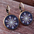 Earring Flower of Life Chakra Spiritual Pendant Magic Hexagram - EveryWares