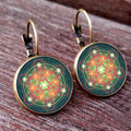 Earring Flower of Life Chakra Spiritual Pendant Magic Hexagram - EveryWares