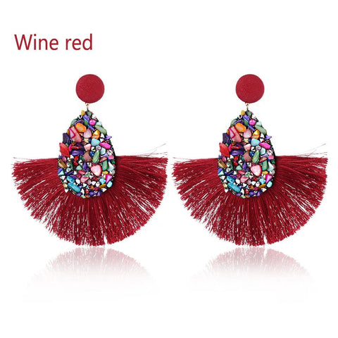 Earrings Colorful Charm Crystal Glitter Sequins Dangle - EveryWares