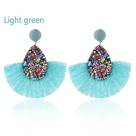 Earrings Colorful Charm Crystal Glitter Sequins Dangle - EveryWares