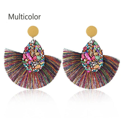 Earrings Colorful Charm Crystal Glitter Sequins Dangle - EveryWares