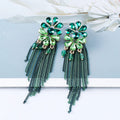 Earrings High - Quality Crystal Long Metal Drop Rhinestone Jewelry - EveryWares