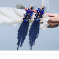 Earrings High - Quality Crystal Long Metal Drop Rhinestone Jewelry - EveryWares