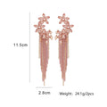 Earrings High - Quality Crystal Long Metal Drop Rhinestone Jewelry - EveryWares