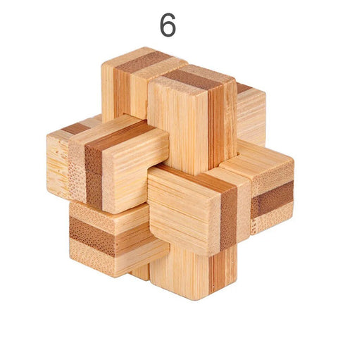 Educational Intelligence Game 3D Wooden Cube IQ Puzzle - EveryWares