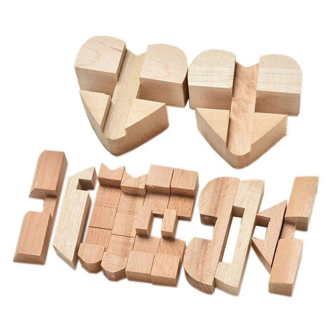 Educational Intelligence Game 3D Wooden Cube IQ Puzzle - EveryWares