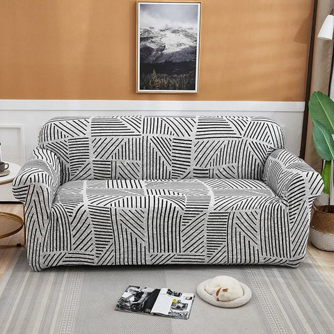 Elastic Sofa Cover Set Slip - Resistant - 3 - seater 195 - 230cm/76.77x90.55in - EveryWares