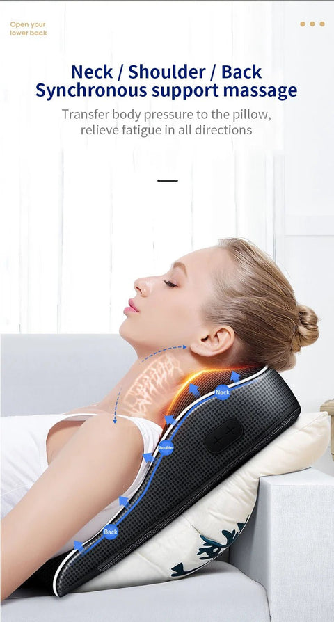 Electric Head Neck Cervical Massager Pillow with Heating Vibrating Massage Device - EveryWares