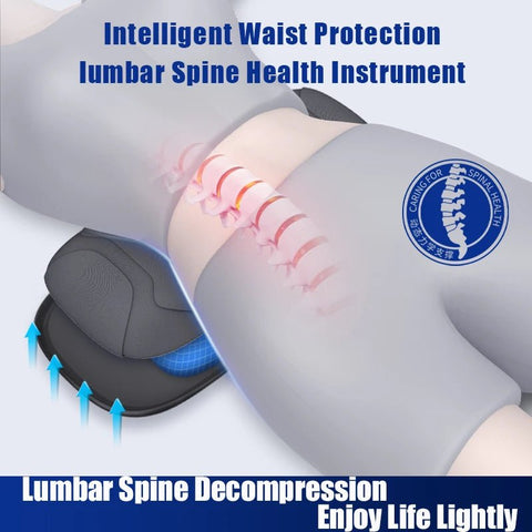 Electric Lumbar Traction Massager for Pain Relief Adjustable Intensity Vibration - EveryWares