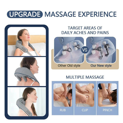 Electric Neck And Back Massager Wireless Shoulder Massage Pillow Trapezius - EveryWares